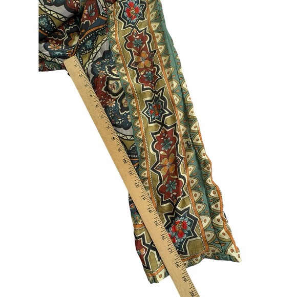 Johnny Was Silk Paisley Multicolor Roll Tab Boho Pink Top Shirt XL - Picture 7 of 10